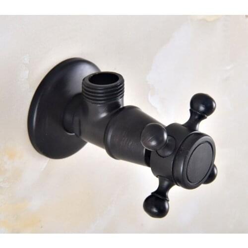 1 Pcs Black oil Antique Brass Bathroom Hardware Accessories 1/2" male Angle Stop Valve Dav349
