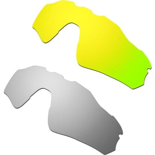 2 Pairs For Oakley Radar EV Path Polarized Replacement Lenses Silver & Gold 100% UVA & UVB Protection