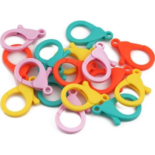 5pcs/Lot 3.5x2cm Key Ring 6 Colors Plastic Lobster Clasp Key Hook DIY Bag Car Keychain Holder For Jewelry Making Wholesale