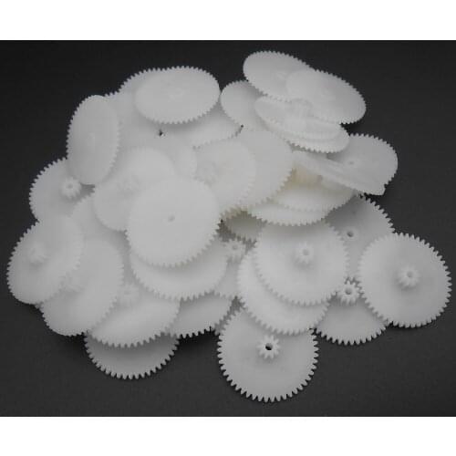 50Pcs 0.5 Modulus 0.5M Double Gear Reduction Bilayer Gears 50 Teeth 10 Teeth Aperture 2MM 1.95mm 2A Tight Fitting 50T 10T 50102A