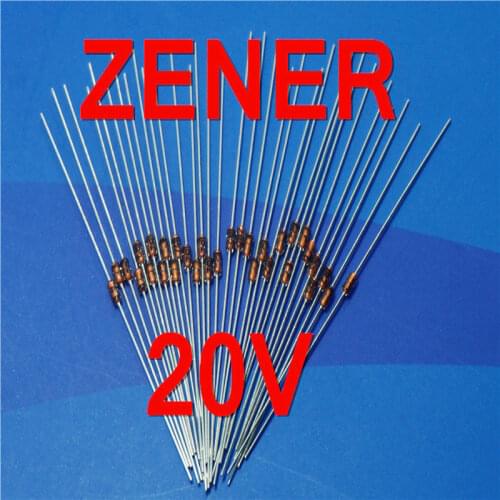 500 pcs/lot ) 20V 1/2W Zener Diode, 0.5 Watt, DO-35 Package
