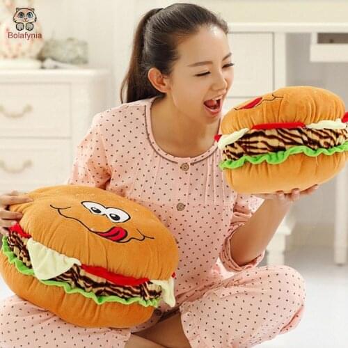 BOLAFYNIA Children Plush Stuffed Toy Cartoon hamburger pillow Baby Kids Toy for Christmas Birthday Valentines Day gift