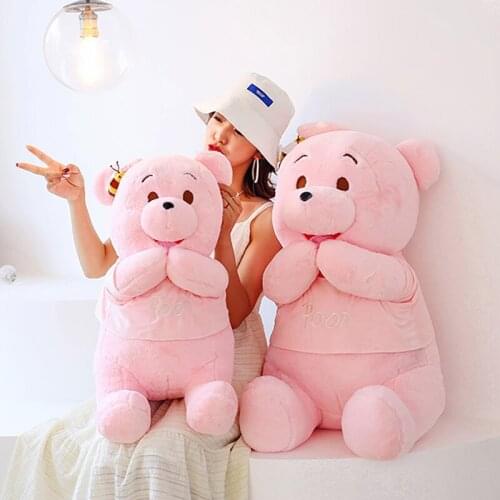 80-105cm Disney Pink Bee Winnie The Pooh Anime Stuffed Soft Bear Cute Cartoon Plush Doll Toy Pillow Kids Xmas Birthday Gift Toys