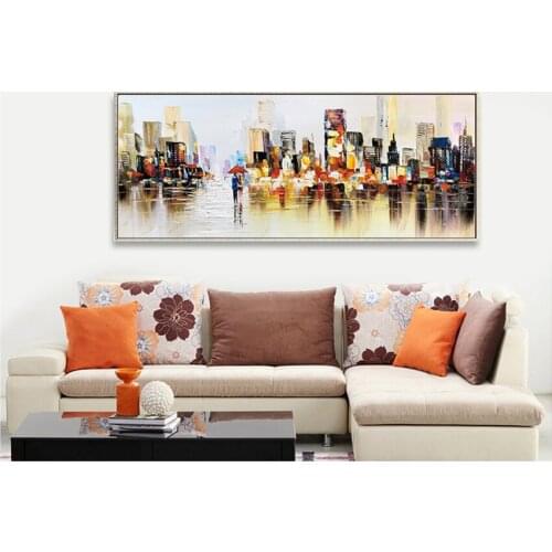Artwork Abstrac City Landscape Oil Painting Wall Art Decor Oil Painting Living Room Wall Decor On Canvas