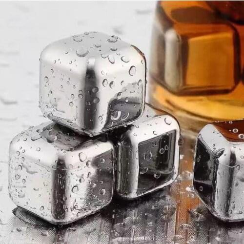 Stainless Steel Ice Cubes Whiskey Stones Metal Reusable Ice Cubes Chilling Stones Rocks Whiskey Ice Wine Stone LX7095