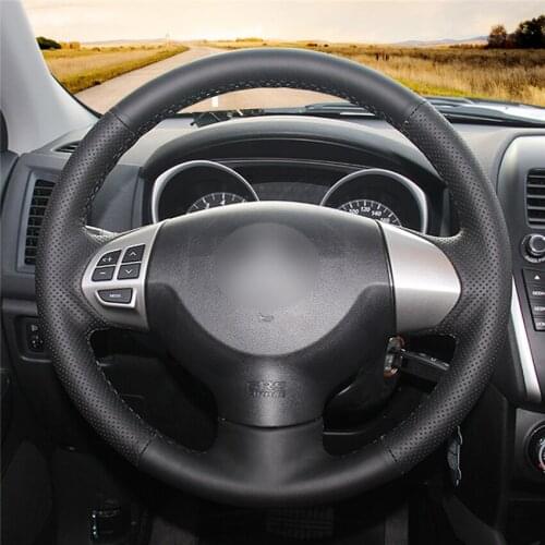 DIY Anti-Slip Wear-Resistant Steering Wheel Cover For Mitsubishi Lancer 10th Outlander ASX Colt Car Interior Decoration