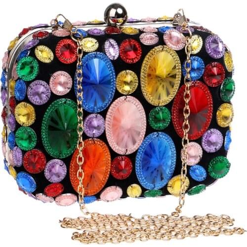 New Women Evening bag Women Diamond Rhinestone Clutch Crystal Day Clutch Wallet Wedding Purse Party Banquet Lady Crossbody bag