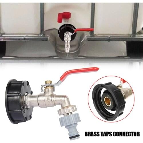 1/2" IBC Tank Adapter Ball Outlet To Brass Tap Replacement Valve Fitting Brass Faucet Valve for Home Garden Water Connectors