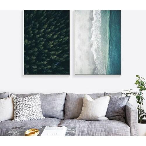 Landscape Poster and Print Ocean Water Wall Art Canvas Painting Nordic Decoration Picture for Living Room Bedroom Decor Unframed