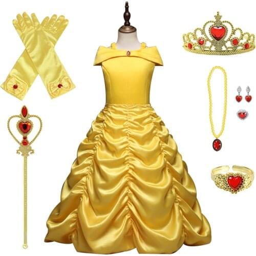 Girls Elsa Dress Kids Cosplay Snow Queen 2 Elza Costume Halloween Anna Clothes Birthday Party Princess Dresses 3 -12 Years