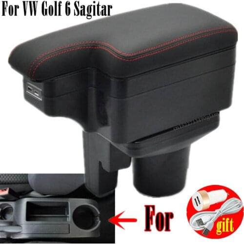 For Volkswagen Mk5 Golf Mk 5 6 2005-2011 Car Armrest Box Central Store Content Box Cup Holder Interior Car-Styling USB Charging