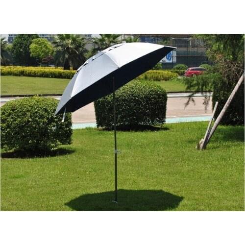 1.8m Diameter Portable Outdoor Fishing Umbrella Adjustable UV Protection Umbrella Silver Coating Beach Umbrella