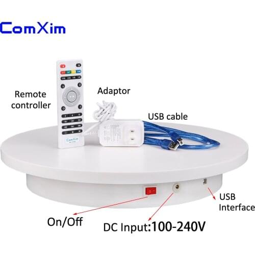 ComXim 40cm 15.7in Remote,Bluetooth,USB Rotating Electric Photography Turntable,Display Stand for Products Jewelry Display