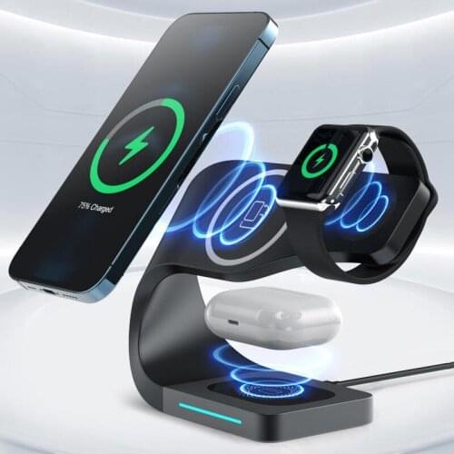 Qi 15W Magnetic Wireless Charger 4 in 1 Fast Charging Station for iPhone 13 Pro Max/13Mini For Apple iWatch Airpods Pro Charger
