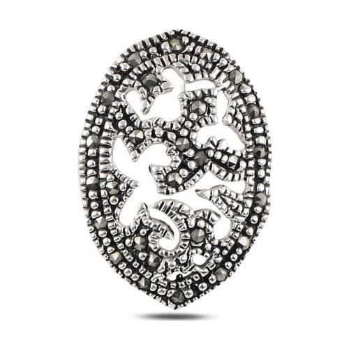 Silver 925 Sterling Marcasite Pendant