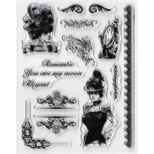 Lady Silicone Clear Seal Stamp DIY Scrapbooking Embossing Photo Album Decorative Paper Card Craft