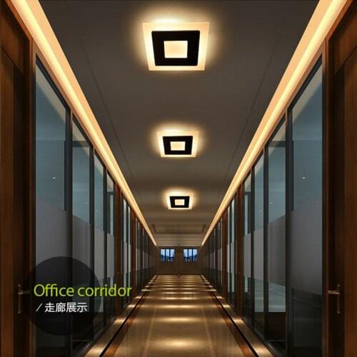 Morden Square Led Ceiling Light Simple Corridor Vestibule Room Lights Aluminum Lamps for Living Room Art Loft Decor Ceiling Lamp