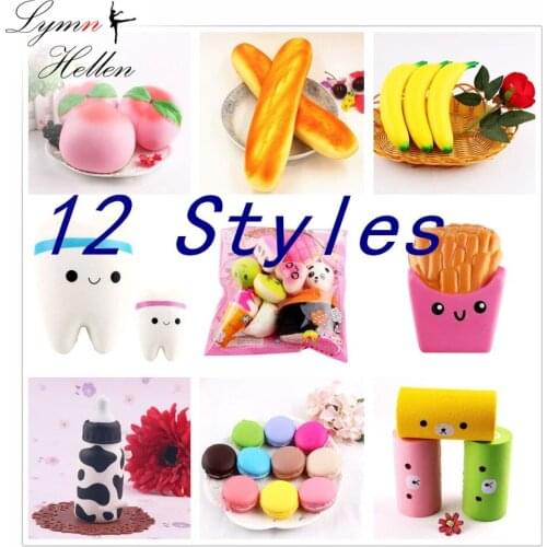 Squishys Antistress Jumbo Slow Rising Kawaii Charms Scented Food Anti-stress Squishy Stress Reliever Hand Squeeze Kids Fun Toys