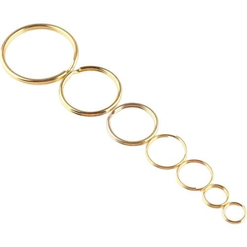 100pcs Gold Key Holder Open Jump Rings Split Rings Double Loops Circle 8-32mm Keychain Ring Connectors for Jewelry Making Wholes