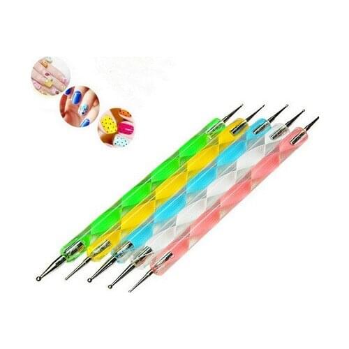 100 sets 5Pcs/Set High Quality Two-Way Dotting Pen Marbleizing Painting Tool Nail Art Dot Set jk17