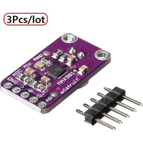 3Pcs CJMCU MAX9814 High Performance Microphone AGC Amplifier Module CMA-4544PF-W For DIY Free Shipping