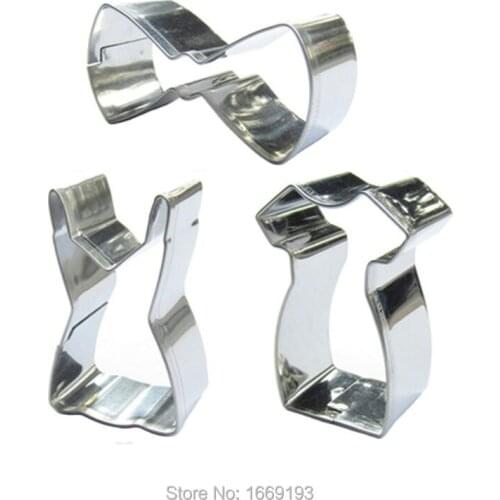 3 Pieces Girls Dress Shape Cake Decorating Fondant Cutters Tools Set,Cookie Biscuit Baking Molds,Direct Selling