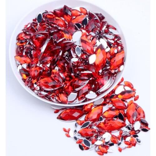 Acrylic Rhinestone Strass 1.5x3mm 10000pcs Craft Art DIY Gems Marquise Earth Facets Normal colors Nail Art Decorations