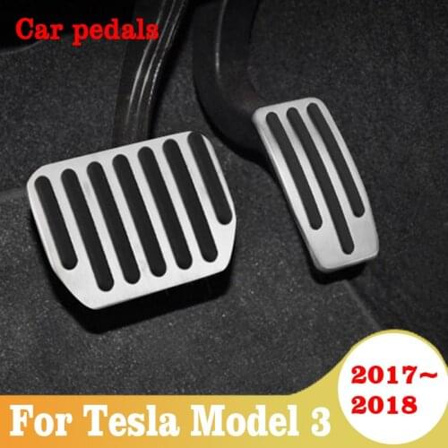 Car Pedals Foot Pads Fuel Accelerator Brake Clucth Pedal Covers For Tesla Model 3 2017 2018 Car Accessories