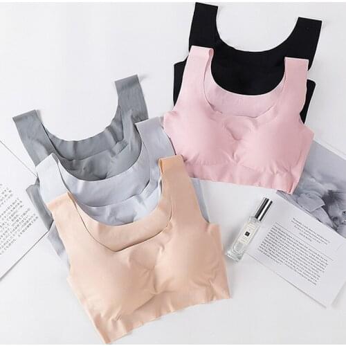 Seamless Sports Bra Womens Shockproof Padded Wireless Sleep Underwear Gym Vest Running Fitness Bra Workout Sport Tops