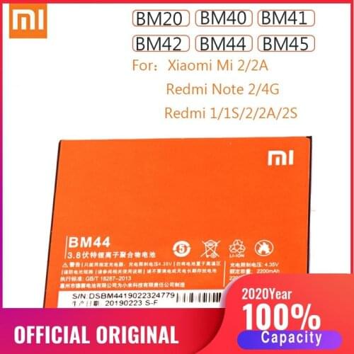 BM20 BM40 BM41 BM42 BM44 BM45 Original Xiao Mi 2S 2A Redmi 1 1S 2 Note 2 Replacement Battery For Xiaomi Hongmi Note2 batteries
