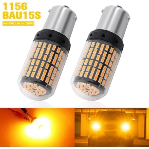 DHBH-2X 1156 BAU15S LED 3014 144 SMD 7506 1003 1073 Canbus Super Bright Car Brake Reverse Tail Light Bulb High Power