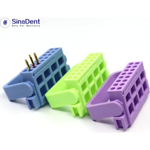 3Pcs Dental Endo Box Organizers Endo Stand Dental Measuring Ruler 16 Holes 3 Colors Dental Accessories