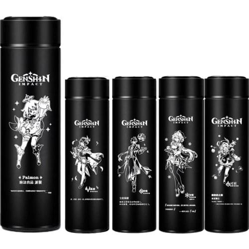 Genshin Impact Zhongli Paimon Venti Xiao Stainless Steel Warm Tea Water Cup Teens Coffee Drink Thermos Cup Bottle Portable