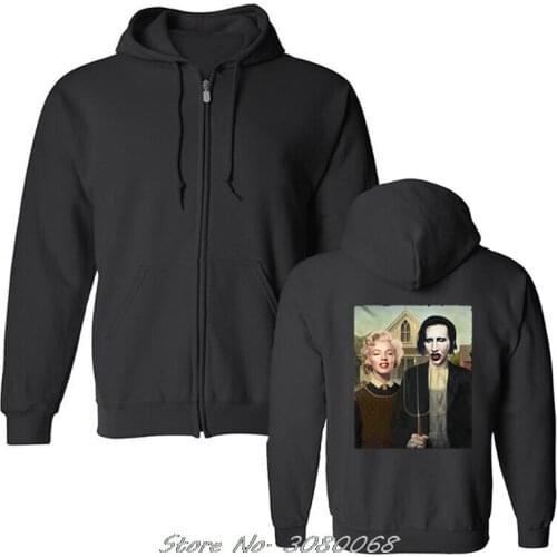 Marilyn Monroe hoodies Manson hooded American Gothic, Funny, Glamour, Pinup New Fashion Men Zipper Fleece Sweatshirts streetwear