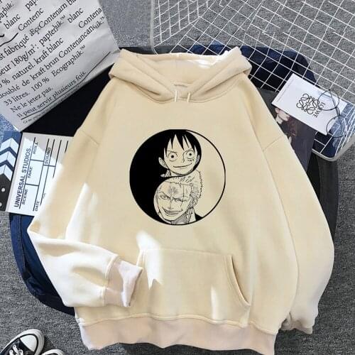 90s Japanese Anime One Piece Luffy Zoro Graphic Hoodies Men and Women Unisex Oversized Funny Cartoon Sweatshirt Hoody Male 2021