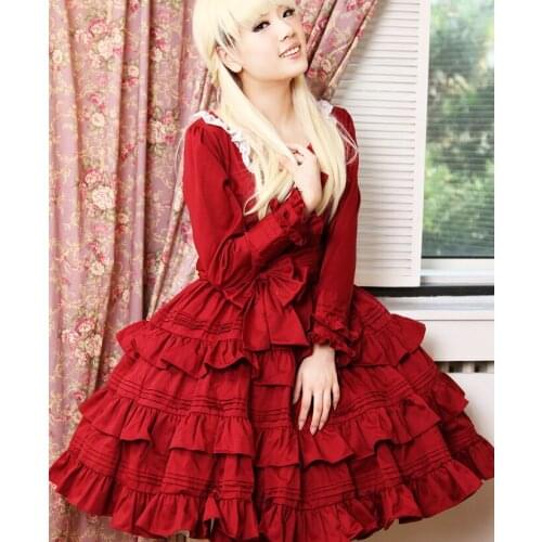 Lolita red dress college wind uniforms cosplay sailor suit navy collar soft sister uniforms