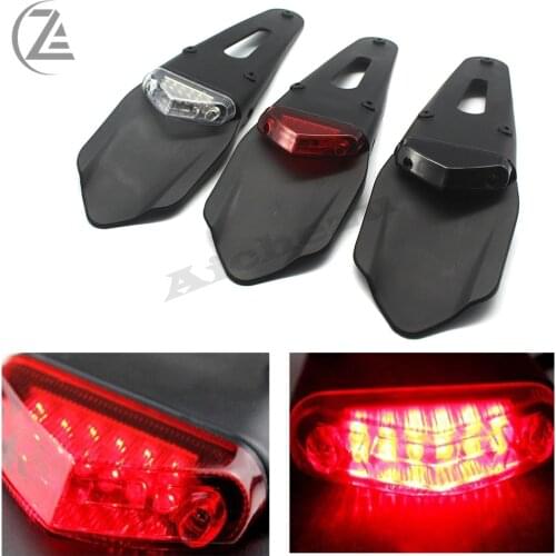 ACZ Motorcycle Rear Fender License Plate Bracket Holder With 12V LED Taillight Brake Lamp Universal For Enduro Off-Road Bike