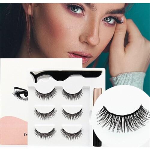 Magnetic Eyelashes 3D Mink Fake Eyelash Magnet Eyeliner Reusable Waterproof Liquid Long Lasting Eyelash Extension Makeup