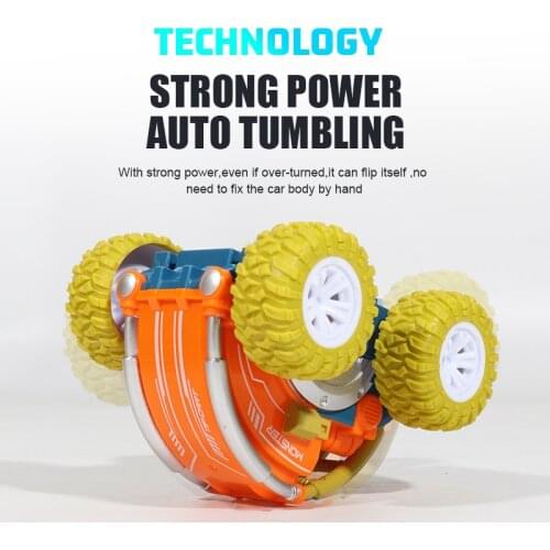 CSOC Mini RC Stunt Car 2.4G Remote Control Tumbling 360 Rotating Toys Wear-resisting Tires Rechargable Dropship for Boys N Adult
