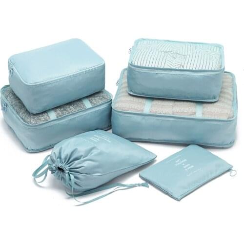 Travel Packing Cubes - 6 Sets Travel Kits Family Cloth Shoes Makeup Toiletry Storage Box Camping Outdoor Sport Supplies Pouches