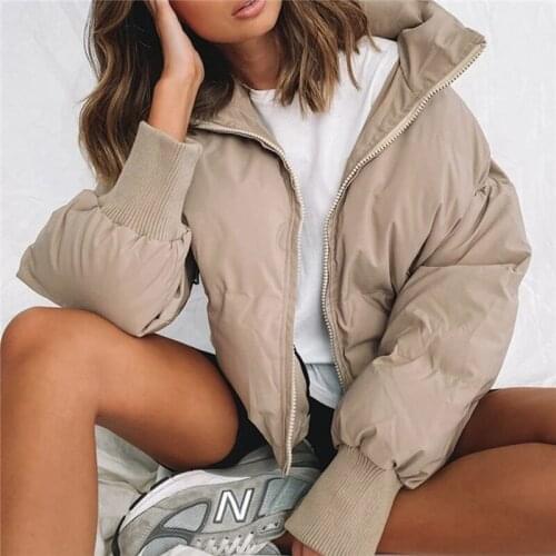 Black Beige Long Sleeve Winter Parkas Women Casual Thick Winter Plus Size Slim Coat Autumn Fashion Female Pockets Jackets