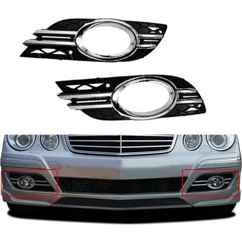 Car Front Fog Light Grill Chrome Trim Cover Set for Mercedes-Benz E-Class W211 07-09 A2118851174 A2118851274