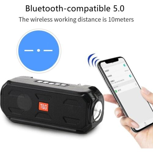 Portable Bluetooth Speaker Bass Column Outdoor Wireless Speakers Support AUX TF Subwoofer Loudspeaker flashlight FM radio