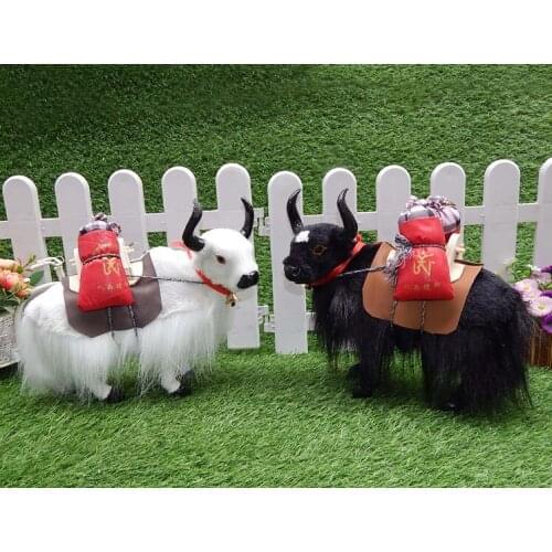 Simulation yak polyethylene&furry furs yak model handicraft prop,home decoration Xmas gift w1479