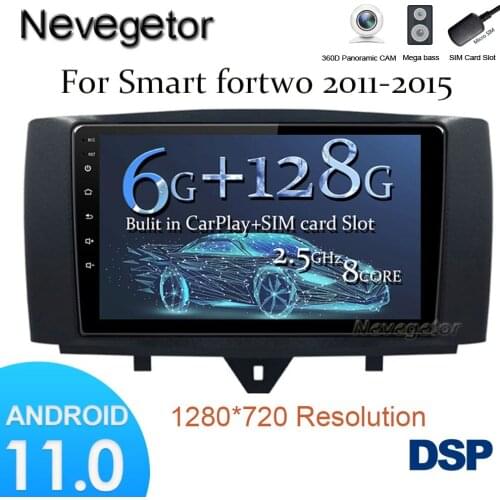 Android 11.0 system Car DVD Multimedia player for Mercedes/Benz Smart Fortwo 2011 2012 2013 2014 2015 WiFi BT Radio stereo GPS