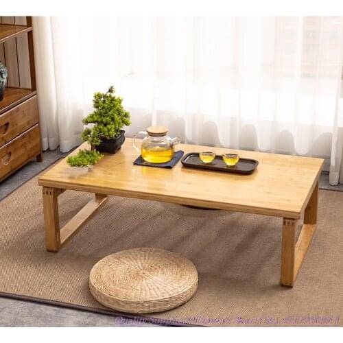 100x55x31cm Coffee Table Bay Window Tea Seat Japanese Tatami Folding Desk Solid Wood High Quality Bamboo Desk Optional60/70/80cm