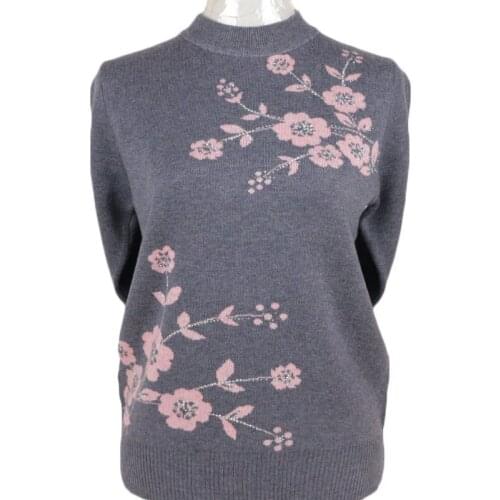 WSYORE Mother Gift Sweaters Tops Autumn and Winter Vintage Grandma Sweaters Large Size Bottoming Knitted Pullover Tops NS3004