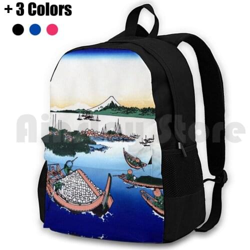 Tsukuda Island In Musashi Mount Fuji Outdoor Hiking Backpack Waterproof Camping Travel Japan Japanese Fine Art Mount Fuji