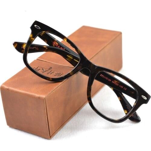 Vintage Square Acetate Men Optical Eyeglasses Frames Handmade Retro Wooden Prescription Clear Lenses Eyeware For Women