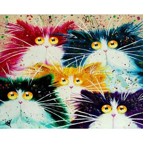 GATYZTORY Funny Cats Frame DIY Painting By Numbers for kids adults Oil Paint By Numbers On Canvas Home Decoration Unique Gift